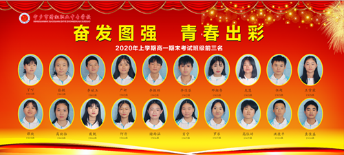 2020年上学期期末考试前三名(高一)